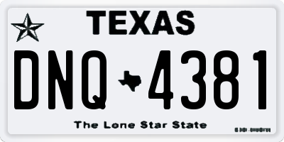TX license plate DNQ4381