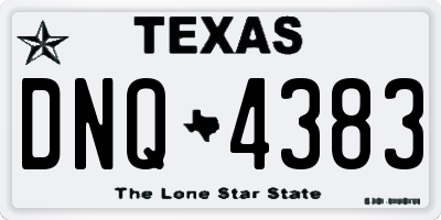 TX license plate DNQ4383
