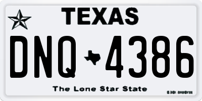 TX license plate DNQ4386