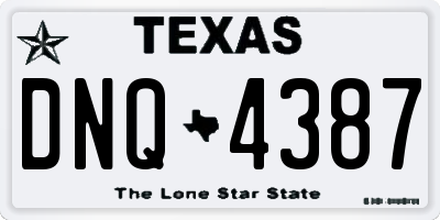 TX license plate DNQ4387