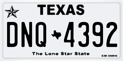 TX license plate DNQ4392