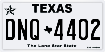 TX license plate DNQ4402