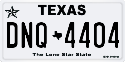 TX license plate DNQ4404