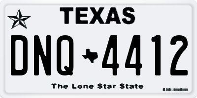 TX license plate DNQ4412