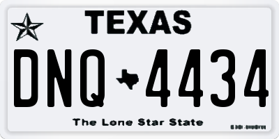 TX license plate DNQ4434
