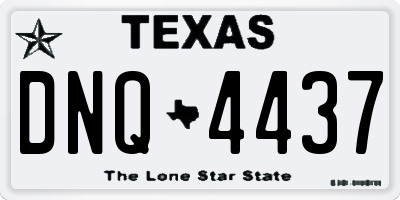 TX license plate DNQ4437