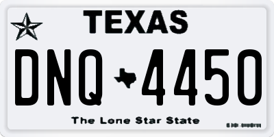 TX license plate DNQ4450