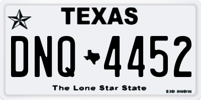 TX license plate DNQ4452