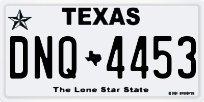 TX license plate DNQ4453