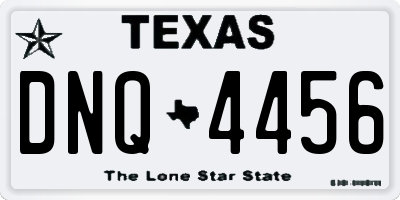 TX license plate DNQ4456