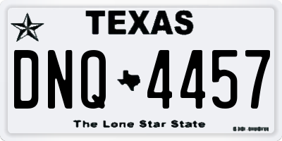 TX license plate DNQ4457