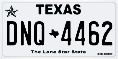 TX license plate DNQ4462