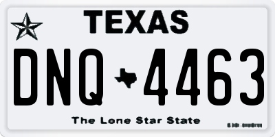 TX license plate DNQ4463