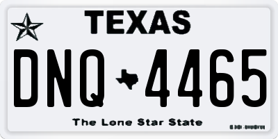 TX license plate DNQ4465