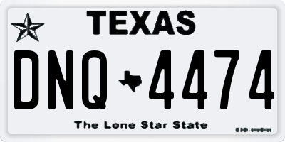 TX license plate DNQ4474