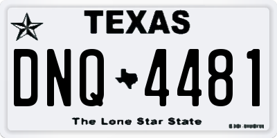 TX license plate DNQ4481