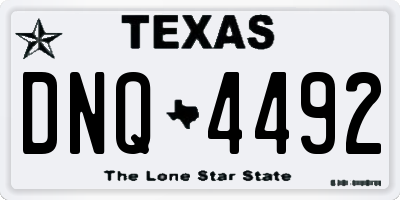TX license plate DNQ4492