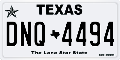 TX license plate DNQ4494