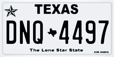 TX license plate DNQ4497