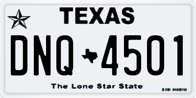 TX license plate DNQ4501