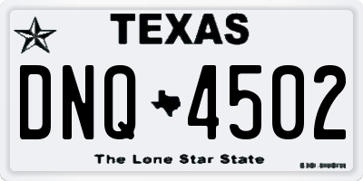 TX license plate DNQ4502