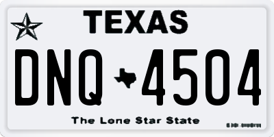 TX license plate DNQ4504