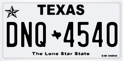 TX license plate DNQ4540