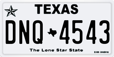 TX license plate DNQ4543