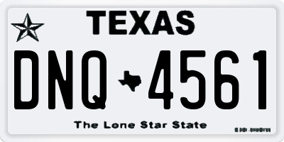 TX license plate DNQ4561