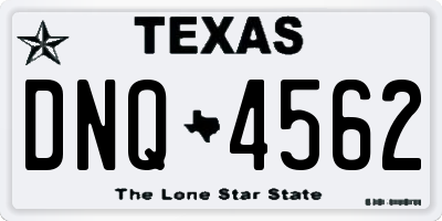 TX license plate DNQ4562