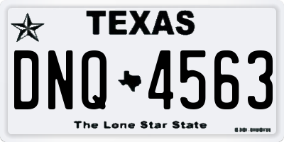 TX license plate DNQ4563