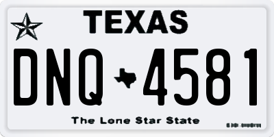 TX license plate DNQ4581