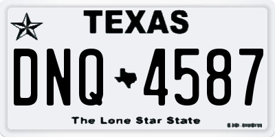 TX license plate DNQ4587