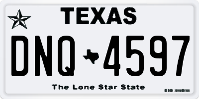 TX license plate DNQ4597