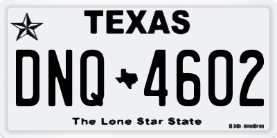 TX license plate DNQ4602