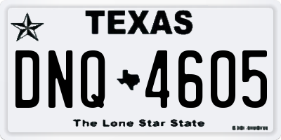 TX license plate DNQ4605