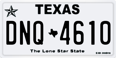 TX license plate DNQ4610