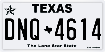 TX license plate DNQ4614