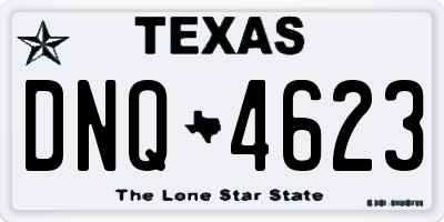 TX license plate DNQ4623