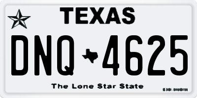 TX license plate DNQ4625