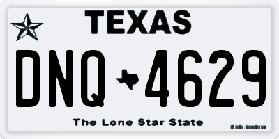 TX license plate DNQ4629