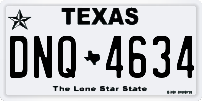 TX license plate DNQ4634