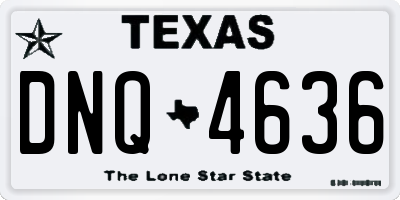 TX license plate DNQ4636