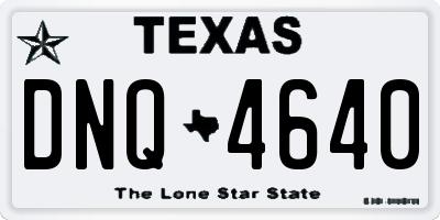 TX license plate DNQ4640