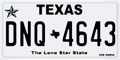 TX license plate DNQ4643