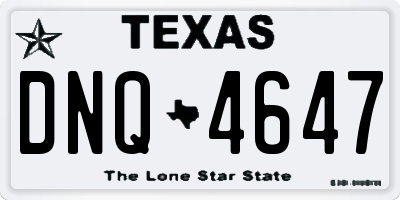 TX license plate DNQ4647