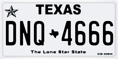 TX license plate DNQ4666