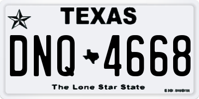 TX license plate DNQ4668