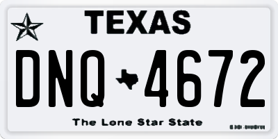TX license plate DNQ4672