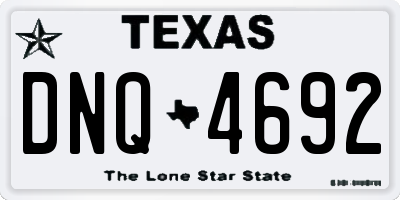 TX license plate DNQ4692